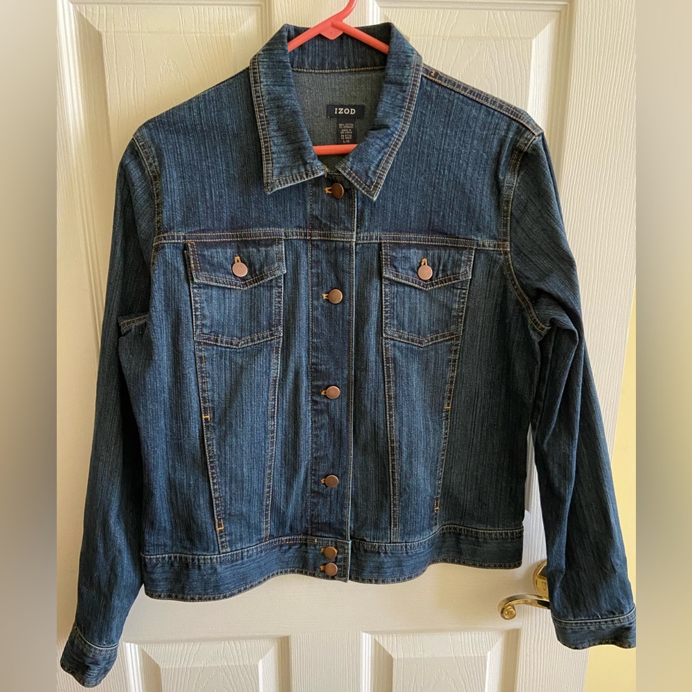 Jacket Blue Jean Womens Izod Denim Jacket